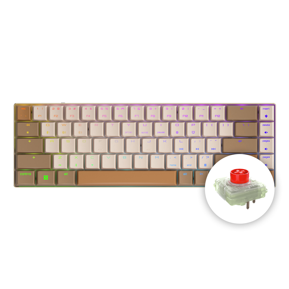 체리 MX LP6.1 RGB 무선 기계식 키보드 초슬림 알루미늄 블루투스 샴페인골드, LP적축 - 상품 이미지