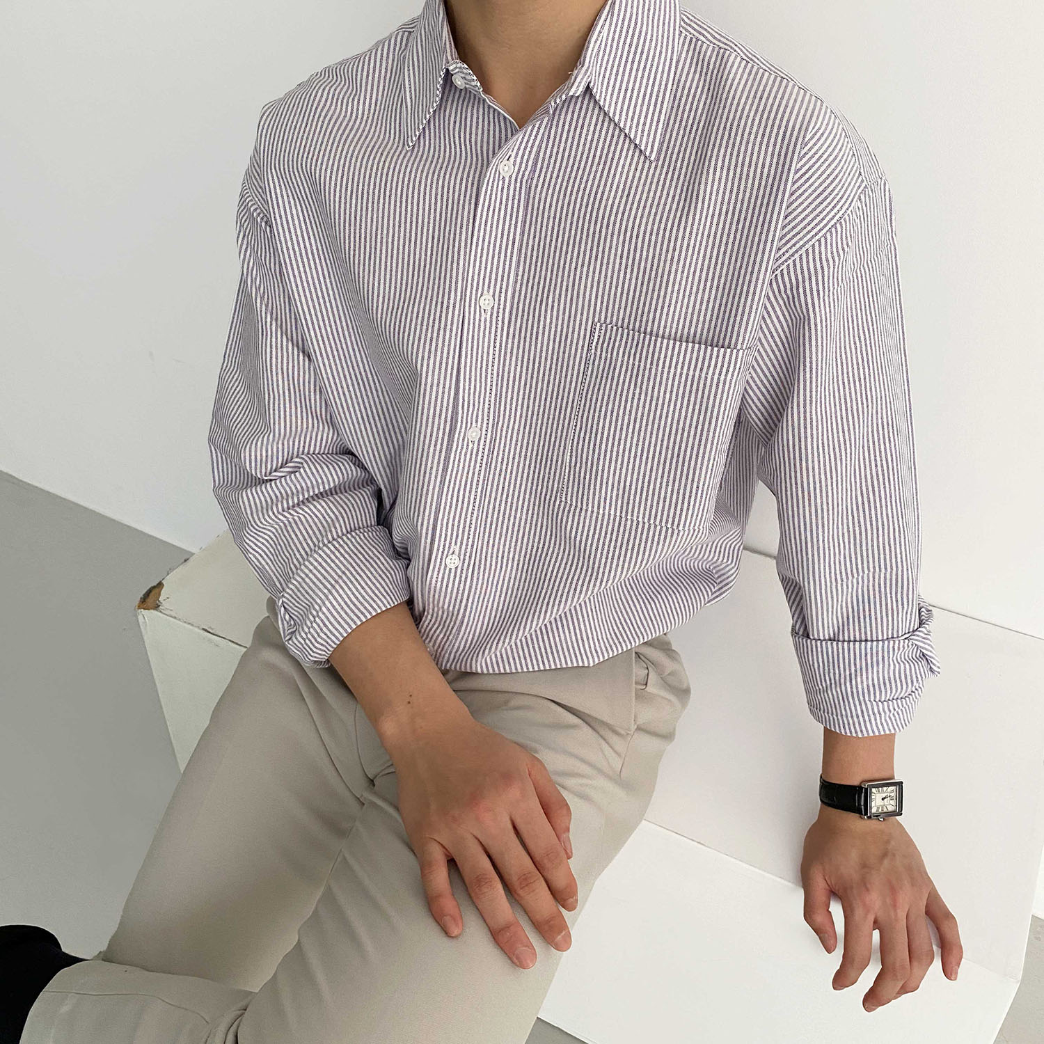 남자스트라이프셔츠 옥스포드셔츠 이미지 4