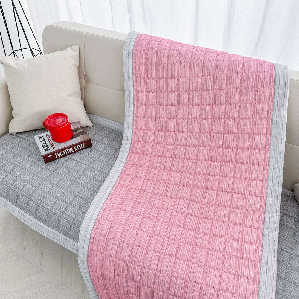 논슬립 먼지없는 사계절 돌 소파패드 고밀도 순면 누빔깔개 베리 3인용