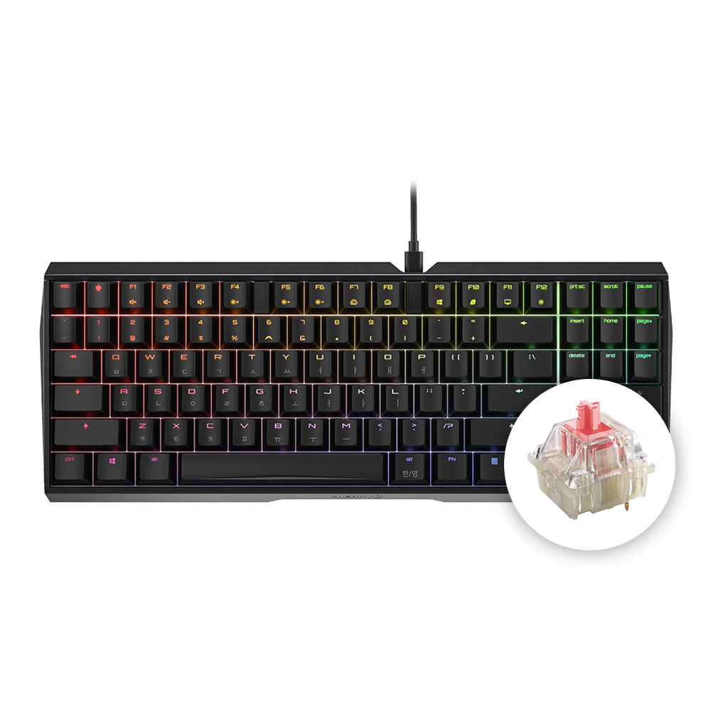 체리 MX 3.0S TKL RGB 기계식 키보드 사무용 게이밍 텐키리스 블랙, 저소음 적축 - 상품 이미지