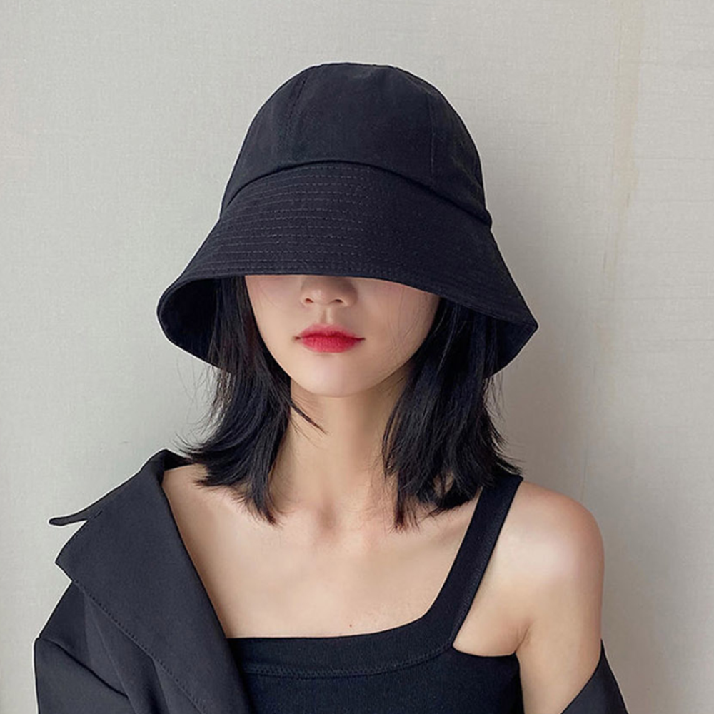 창큰모자 얼굴작아보이는 창 넓은 챙 긴 모자 - 상품 이미지