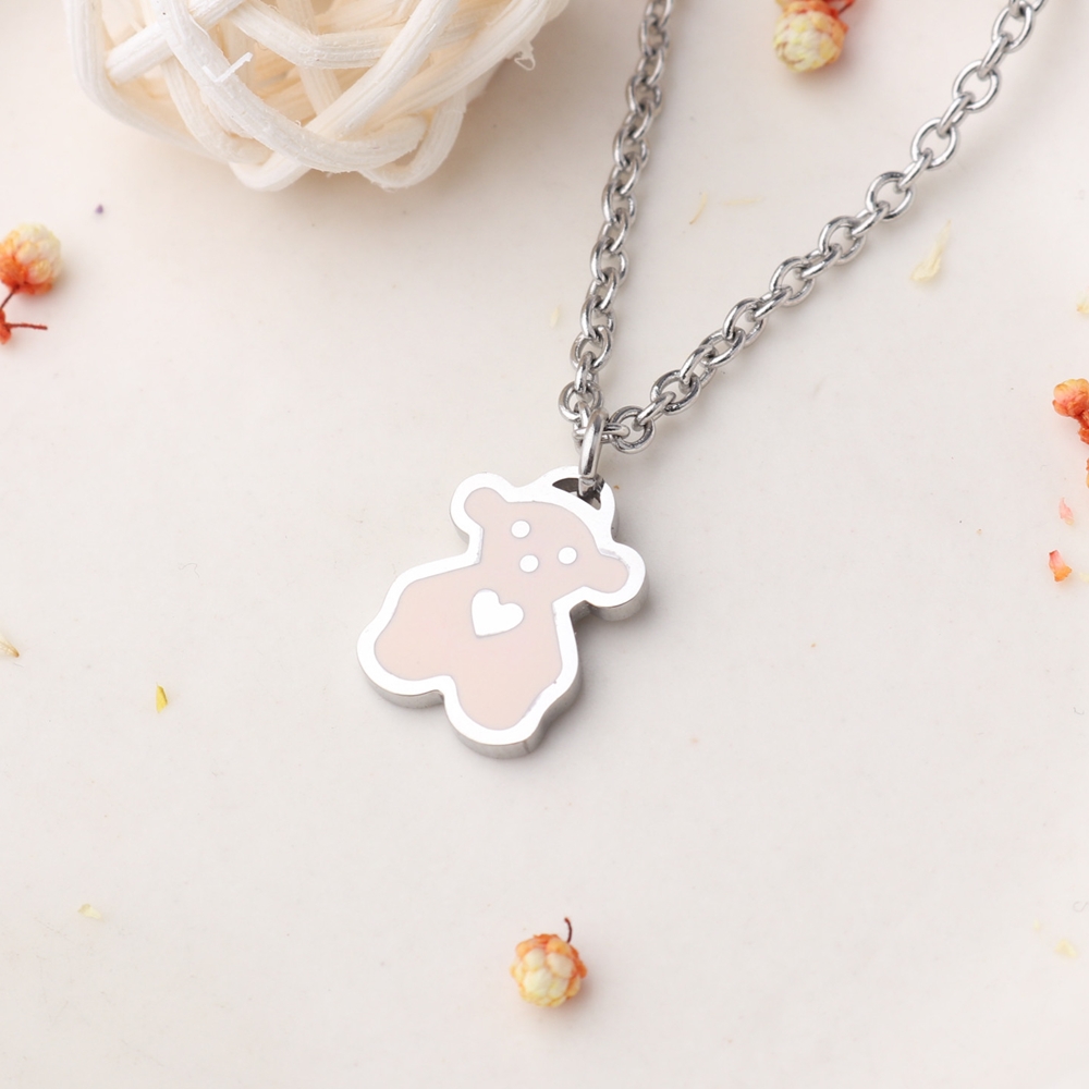 아기곰 친구들 써지컬스틸 미아방지 목걸이 아기 유아 어린이