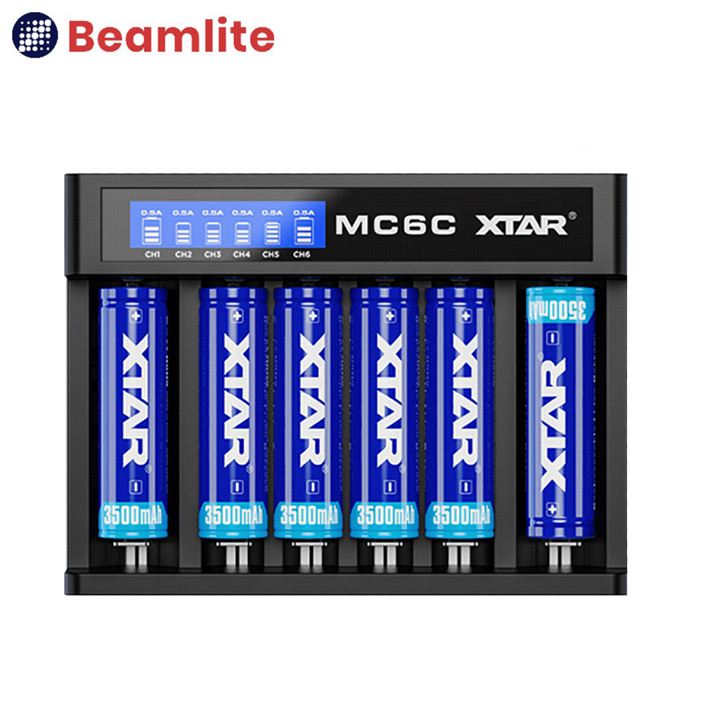 XTAR 6구 충전기 18650 리튬이온배터리 고속 충전기 6개 동시충전 KC 안전인증 - 상품 이미지