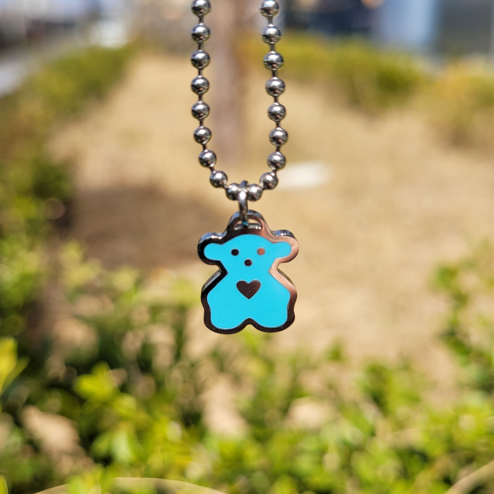 아기곰 친구들 써지컬스틸 미아방지 목걸이 아기 유아 어린이