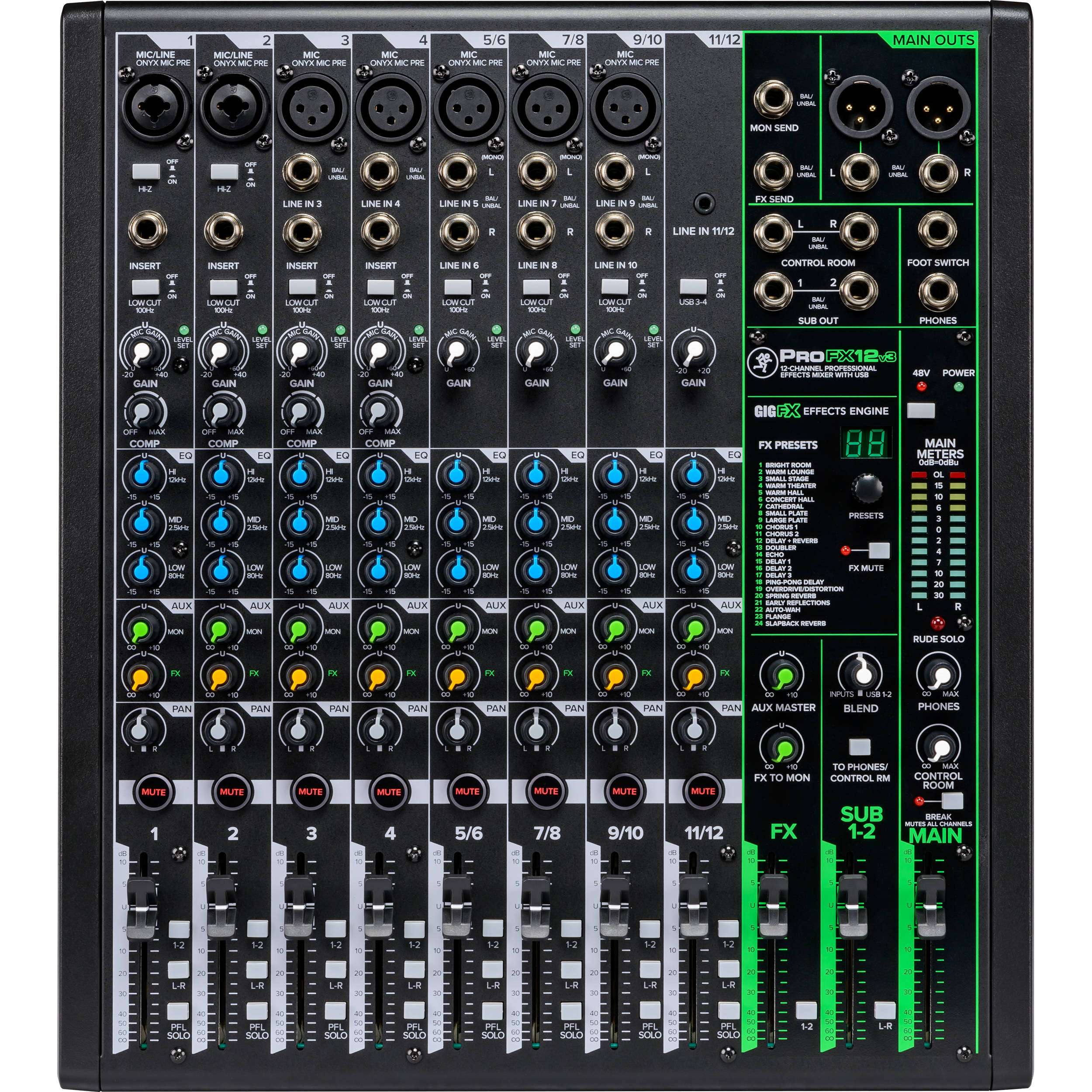 MACKIE ProFX12v3 맥키 아날로그 믹서 12채널 USB 오디오 인터페이스 - 상세 이미지 2