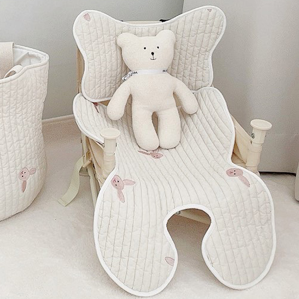 꿈두부 누빔 자수 유모차 라이너 매쉬 통풍 카시트 라이너