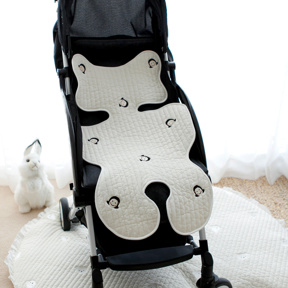꿈두부 누빔 자수 유모차 라이너 매쉬 통풍 카시트 라이너