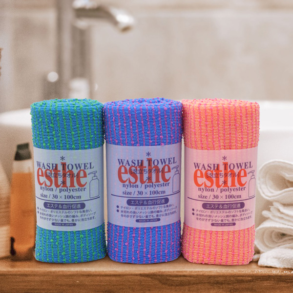 일본 에스테 샤워타올(1p) 시원한 저자극 부드러운 샤워타올 색상랜덤발송