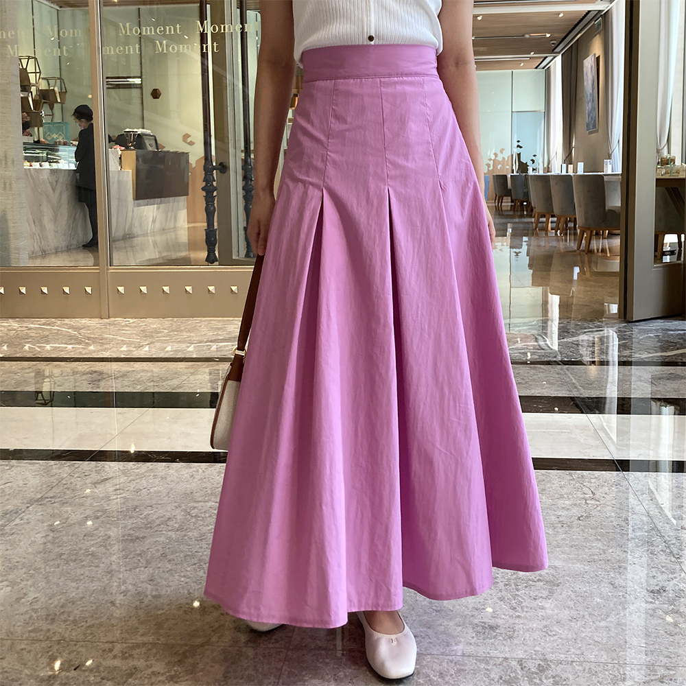 (델레브제작)바스락 면 플리츠 주름 롱 맥시 햅번 스커트 44-77