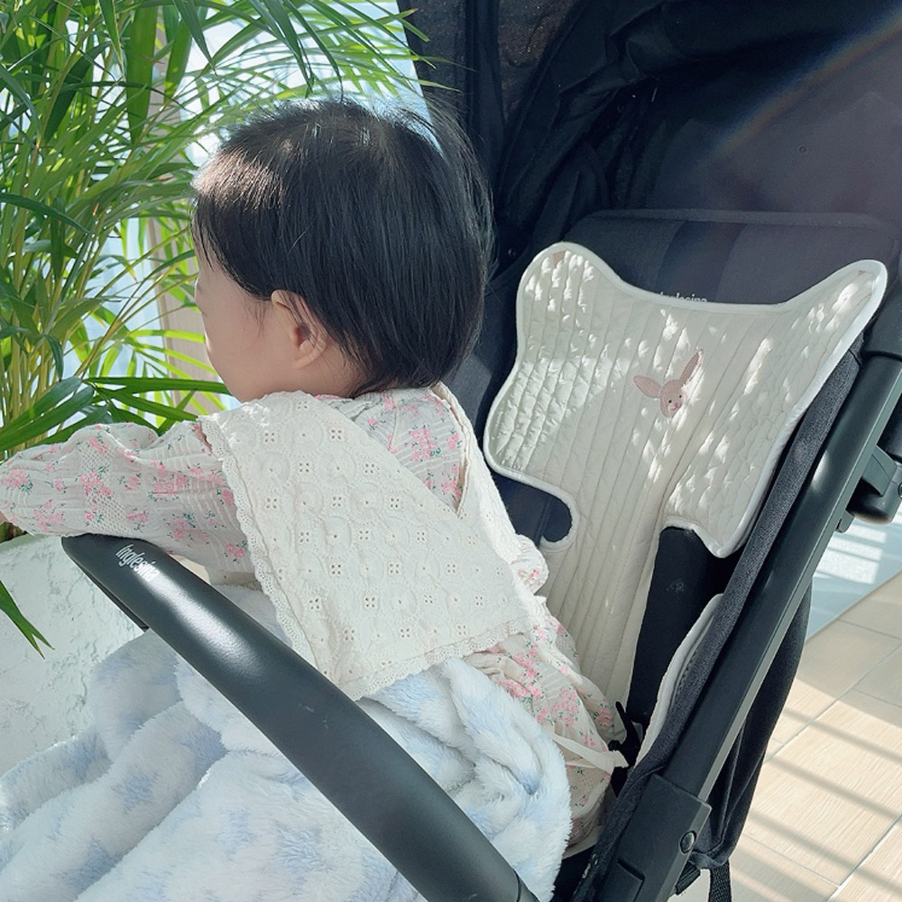 꿈두부 누빔 자수 유모차 라이너 매쉬 통풍 카시트 라이너