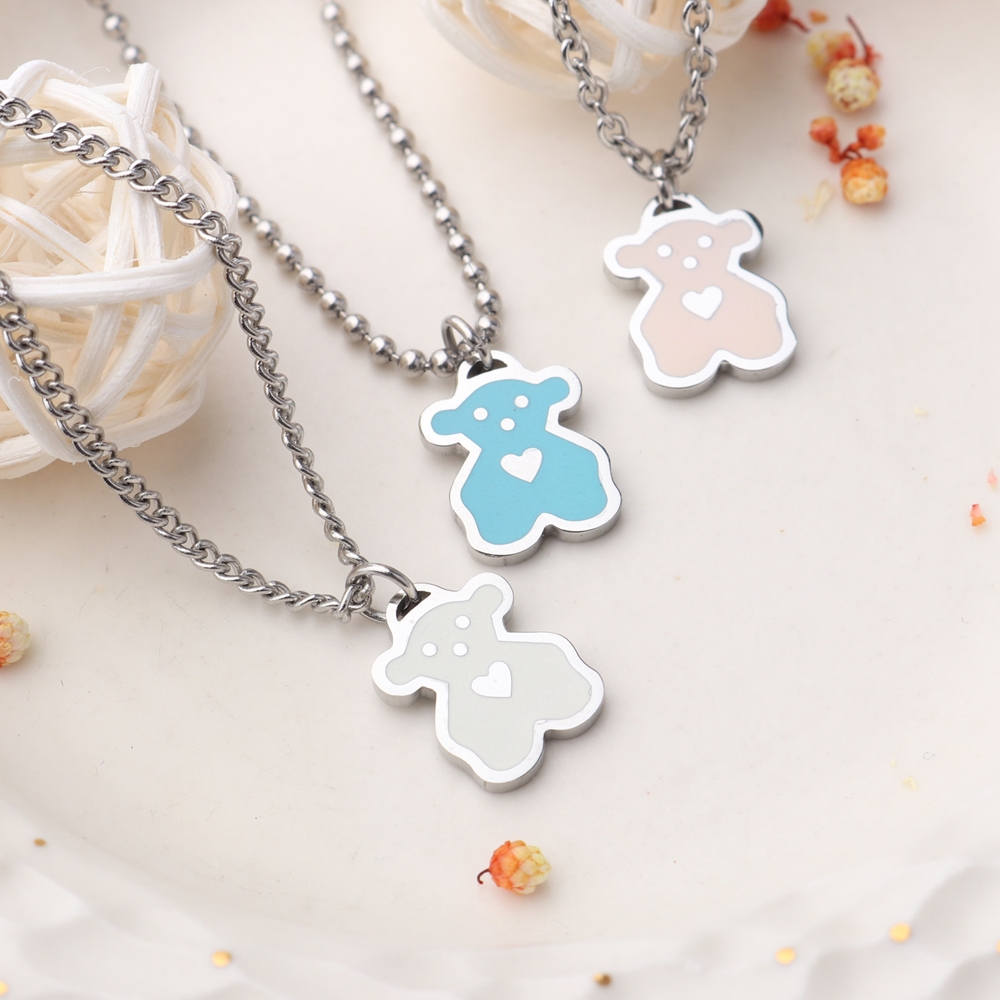 아기곰 친구들 써지컬스틸 미아방지 목걸이 아기 유아 어린이