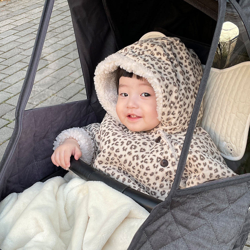 꿈두부 누빔 자수 유모차 라이너 매쉬 통풍 카시트 라이너