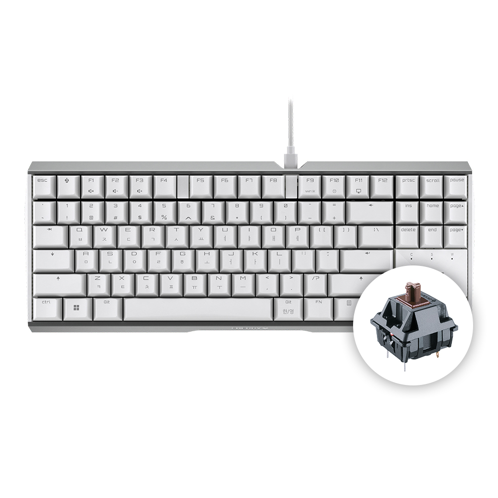 체리 MX 3.0S TKL 기계식 키보드 사무용 게이밍 텐키리스 화이트, 갈축 - 상품 이미지