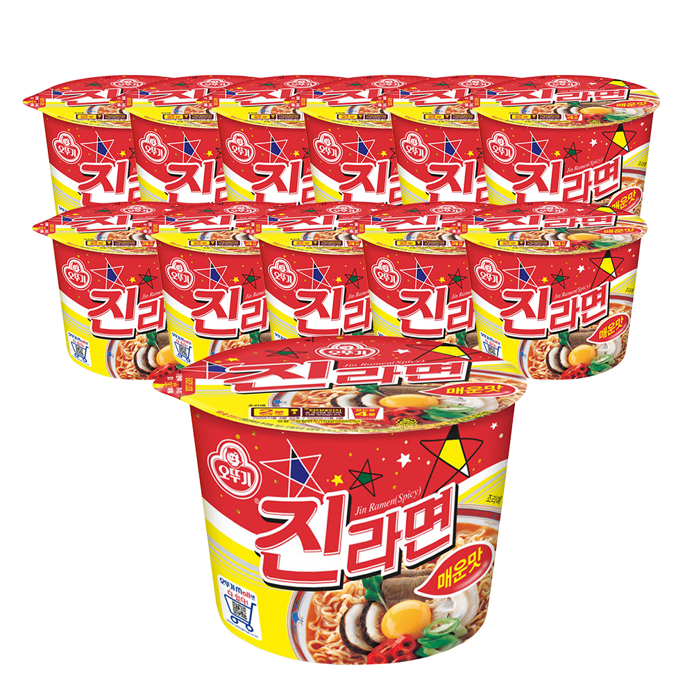 오뚜기 진라면 매운맛 큰컵라면 110g, 12개