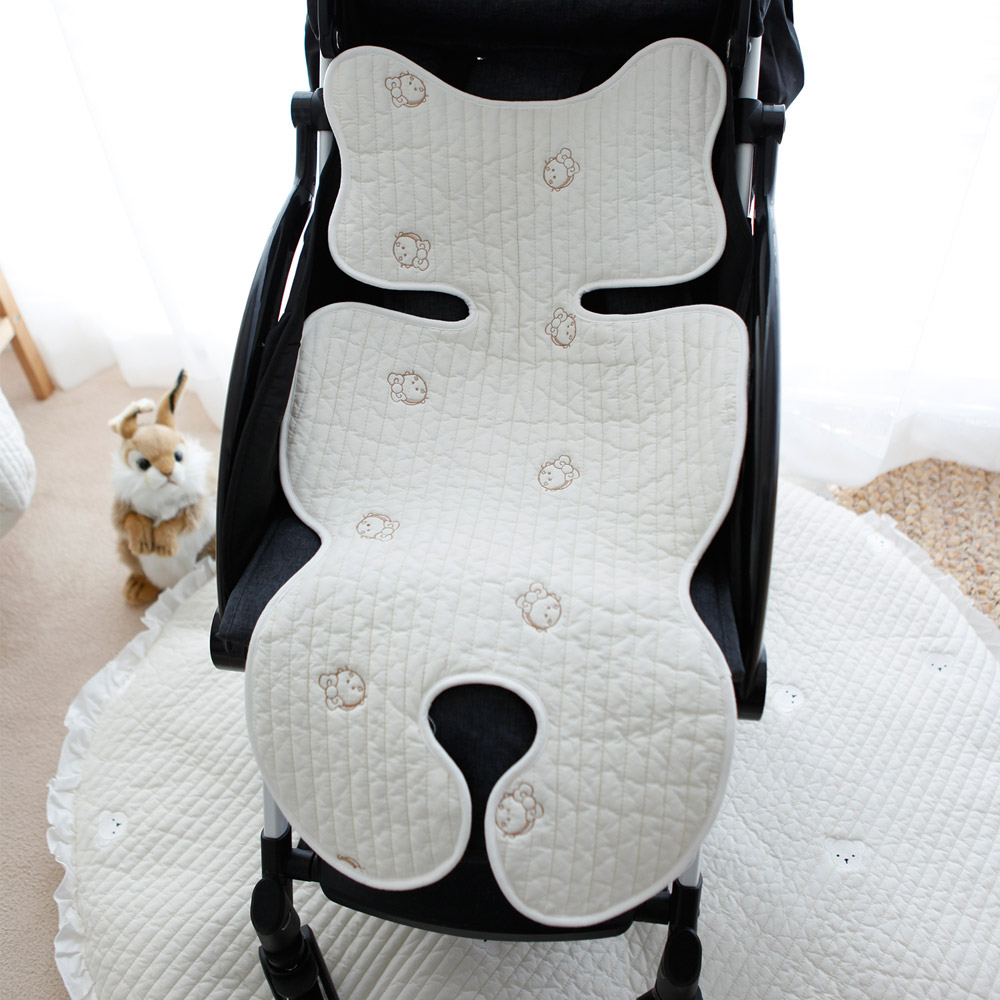 꿈두부 누빔 자수 유모차 라이너 매쉬 통풍 카시트 라이너