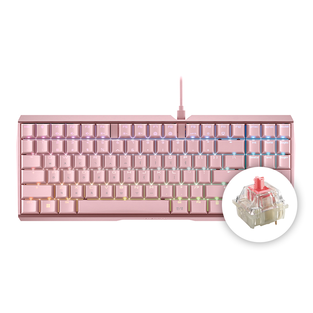 체리 MX 3.0S TKL RGB 기계식 키보드 사무용 게이밍 텐키리스 핑크, 저소음 적축 - 상품 이미지