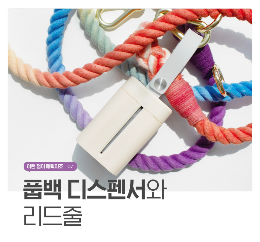 개님의상점 핸즈프리 레인보우 6 in 1 순면 로프 리드줄 상세 이미지 31