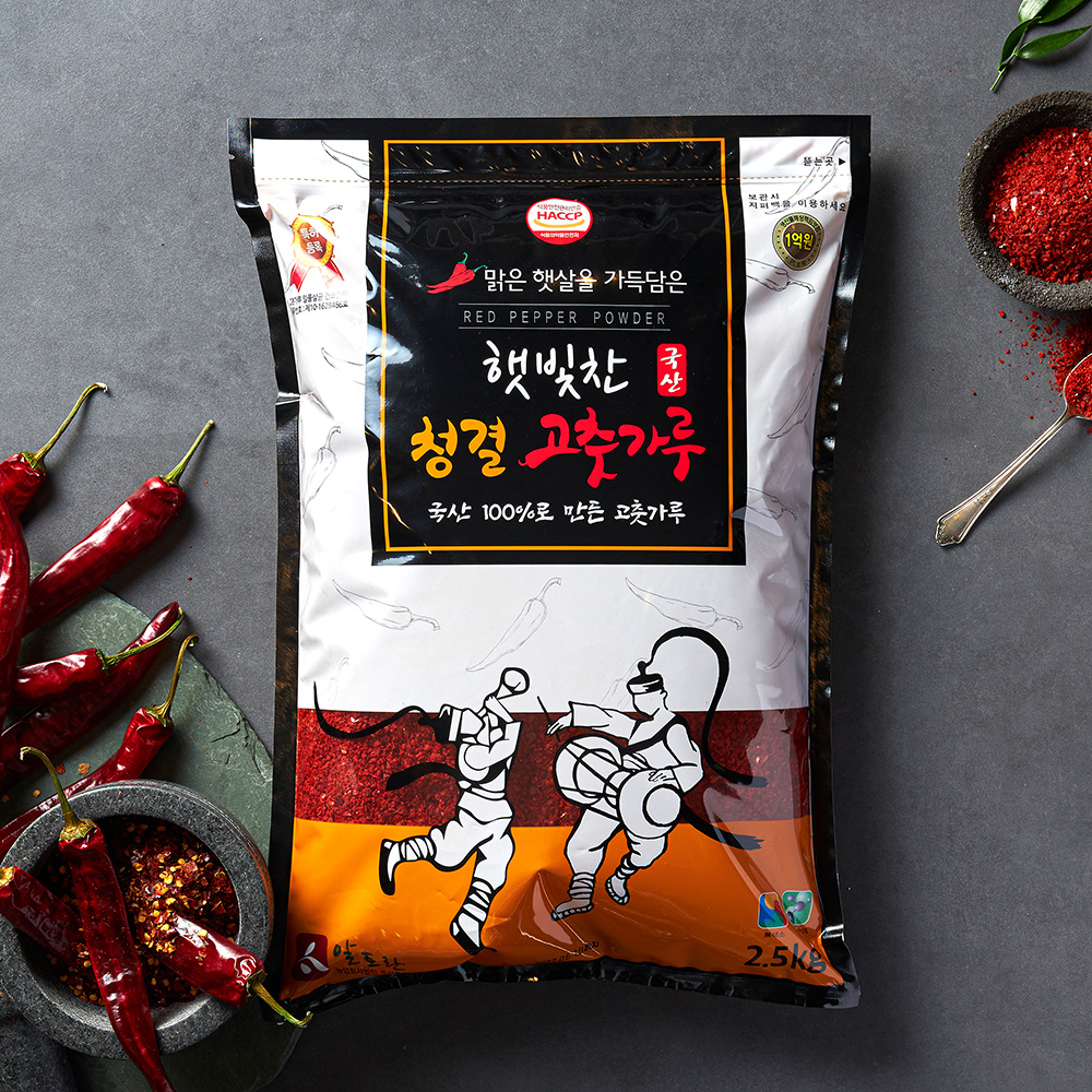 25년 국산 태양초 햇 고춧가루 김장 보통맛 김치용 2.5kg 고추가루