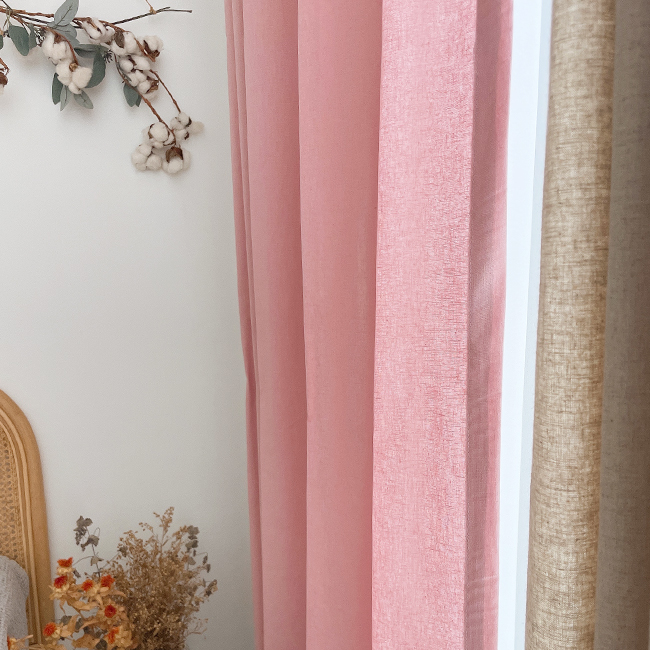 린넨 아이방 커튼 - 청록 S -130x150