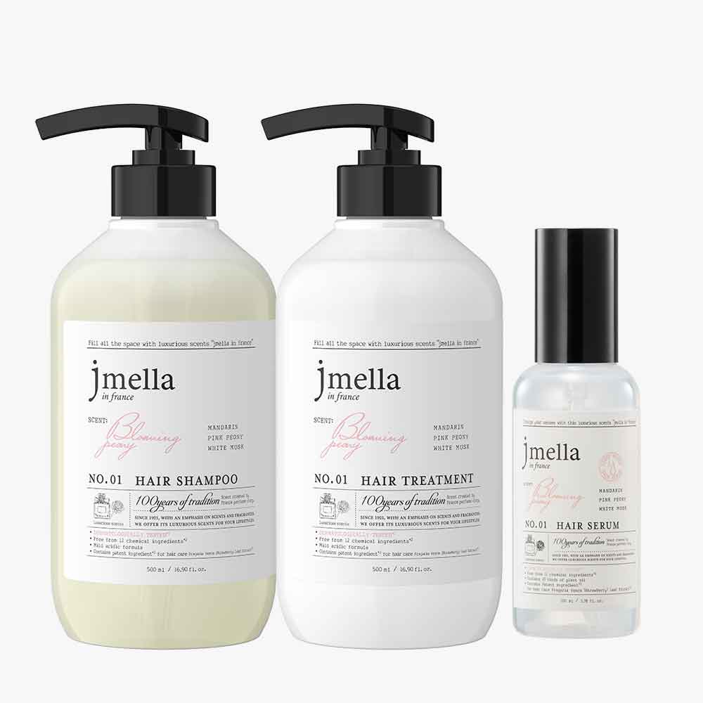제이멜라 페이보릿 퍼퓸 헤어케어 3종세트 (샴푸 500ml + 트리트먼트 500ml + 헤어세럼 100ml + 쇼핑백) - 상세 이미지 5