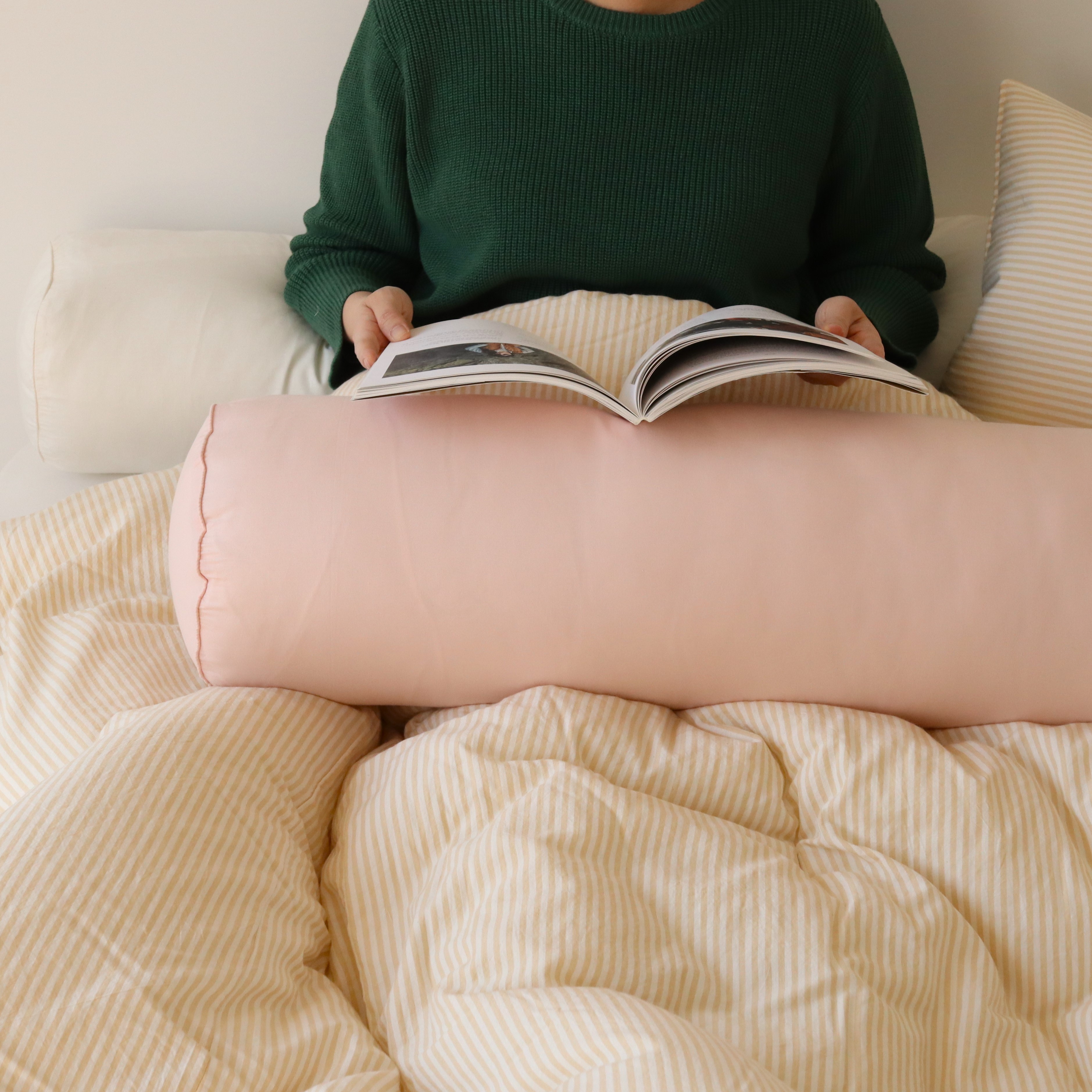 데일리 60수 아사 순면 원형 롱쿠션 안고자는 다리 베개 긴쿠션 바디필로우 커버