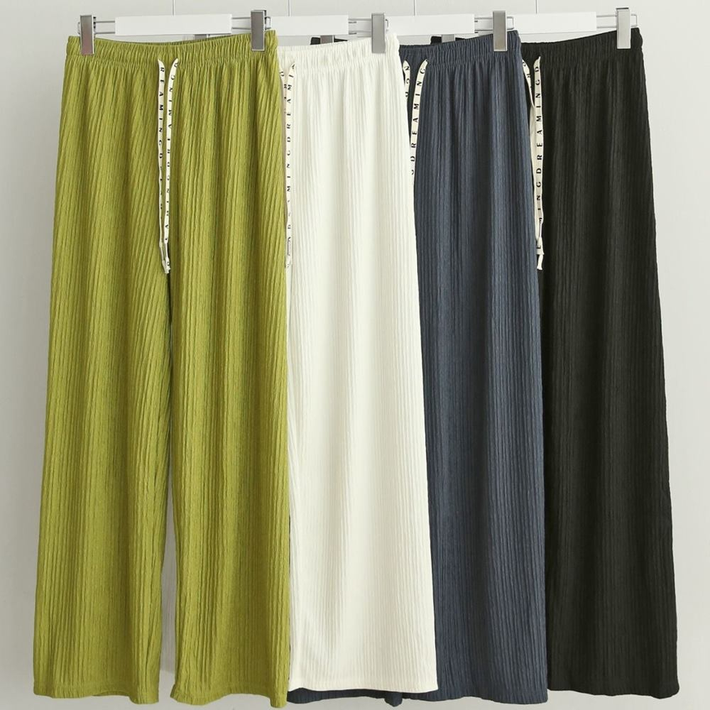 플리츠 바지 고무줄 밴딩 여름 주름 통바지