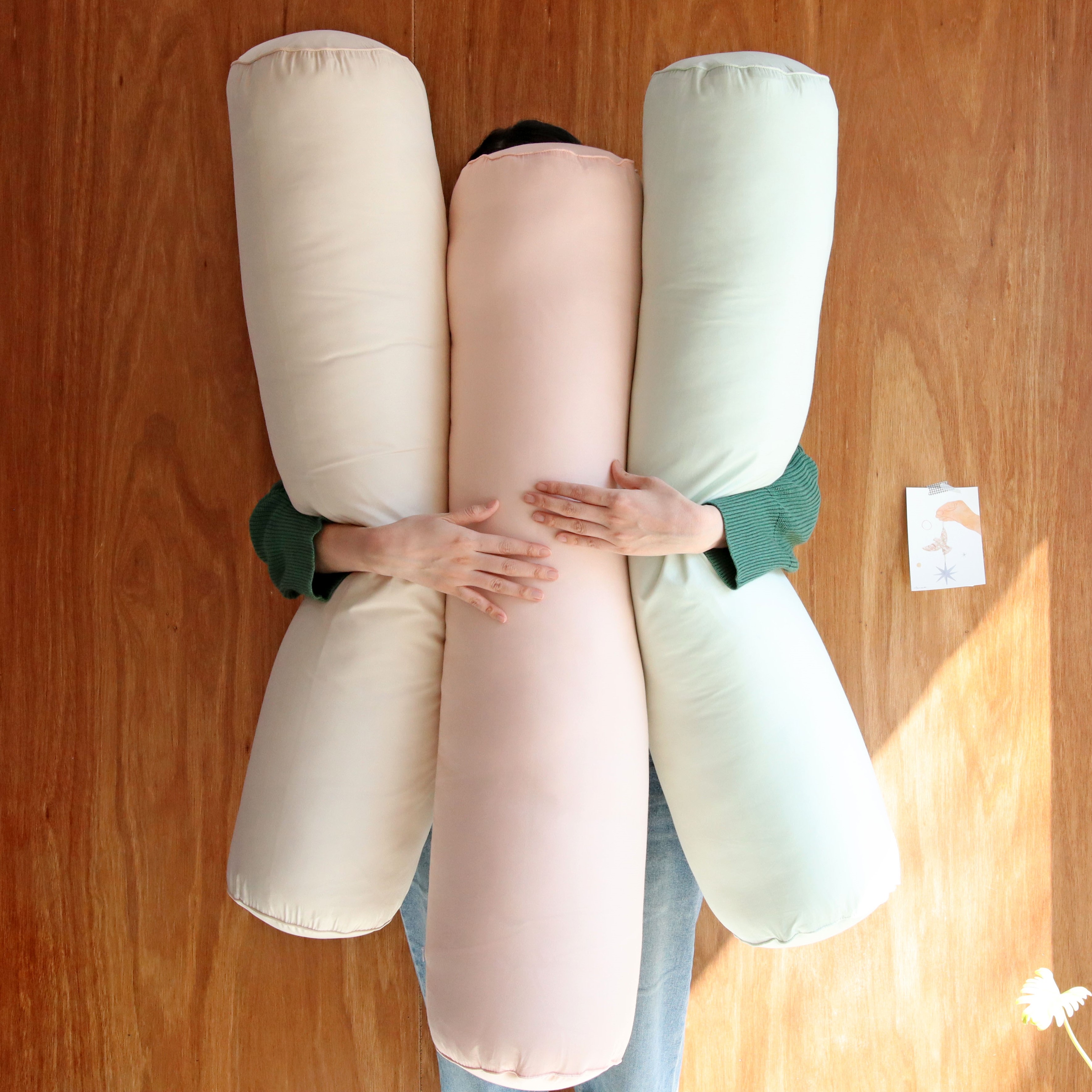 데일리 60수 아사 순면 원형 롱쿠션 안고자는 다리 베개 긴쿠션 바디필로우 커버