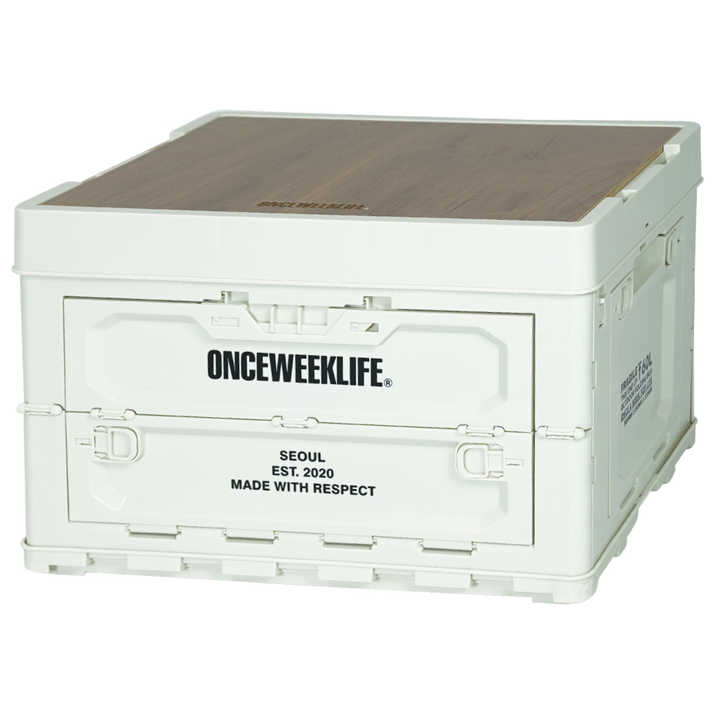 원스위크라이프 캠핑 접이식 멀티 오픈 형 수납 정리 함 대형 폴딩 박스 60L, 아이보리