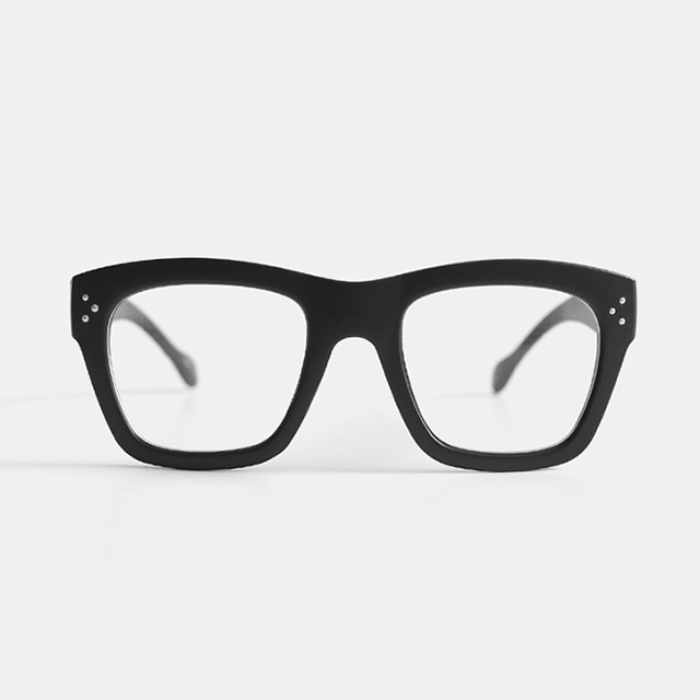 베이직 디자인 무광 블랙 뿔테 안경테 - 상품 이미지