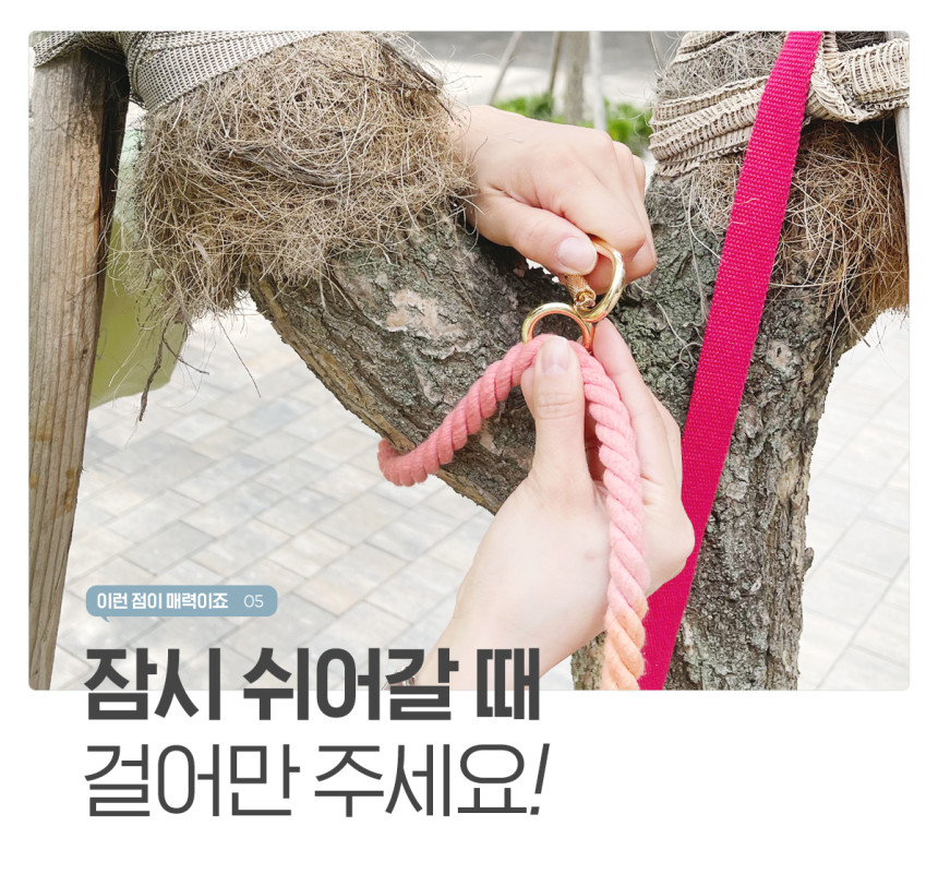개님의상점 핸즈프리 레인보우 6 in 1 순면 로프 리드줄 상세 이미지 26
