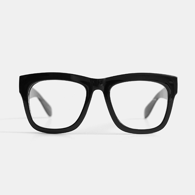 트렌드 베이직 블랙 투명 뿔테 안경테 이미지 8