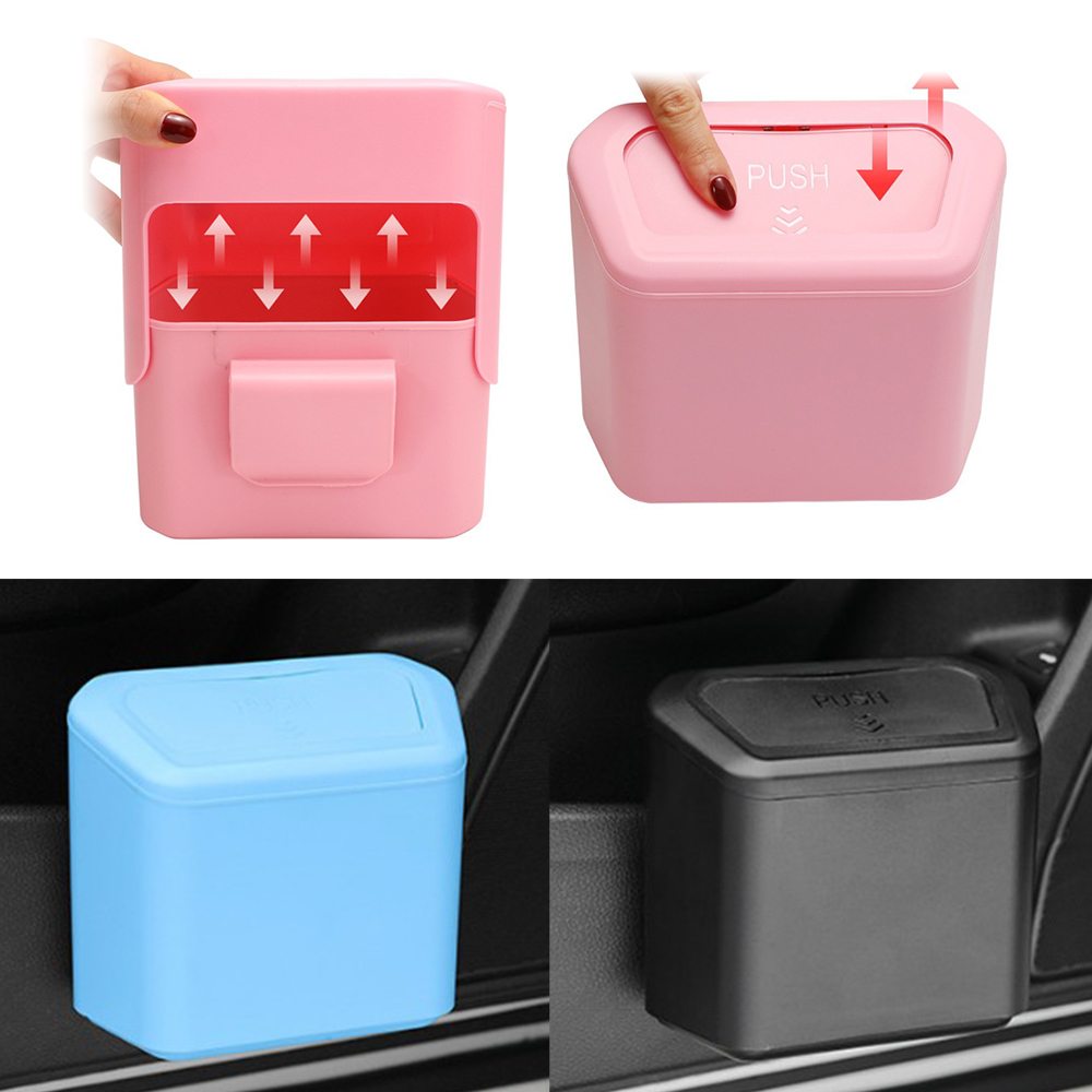 차량용 스탠드 쓰레기통 홀더 휴대용 캠핑 원터치 클립형 휴지통 수납함 고리 걸이
