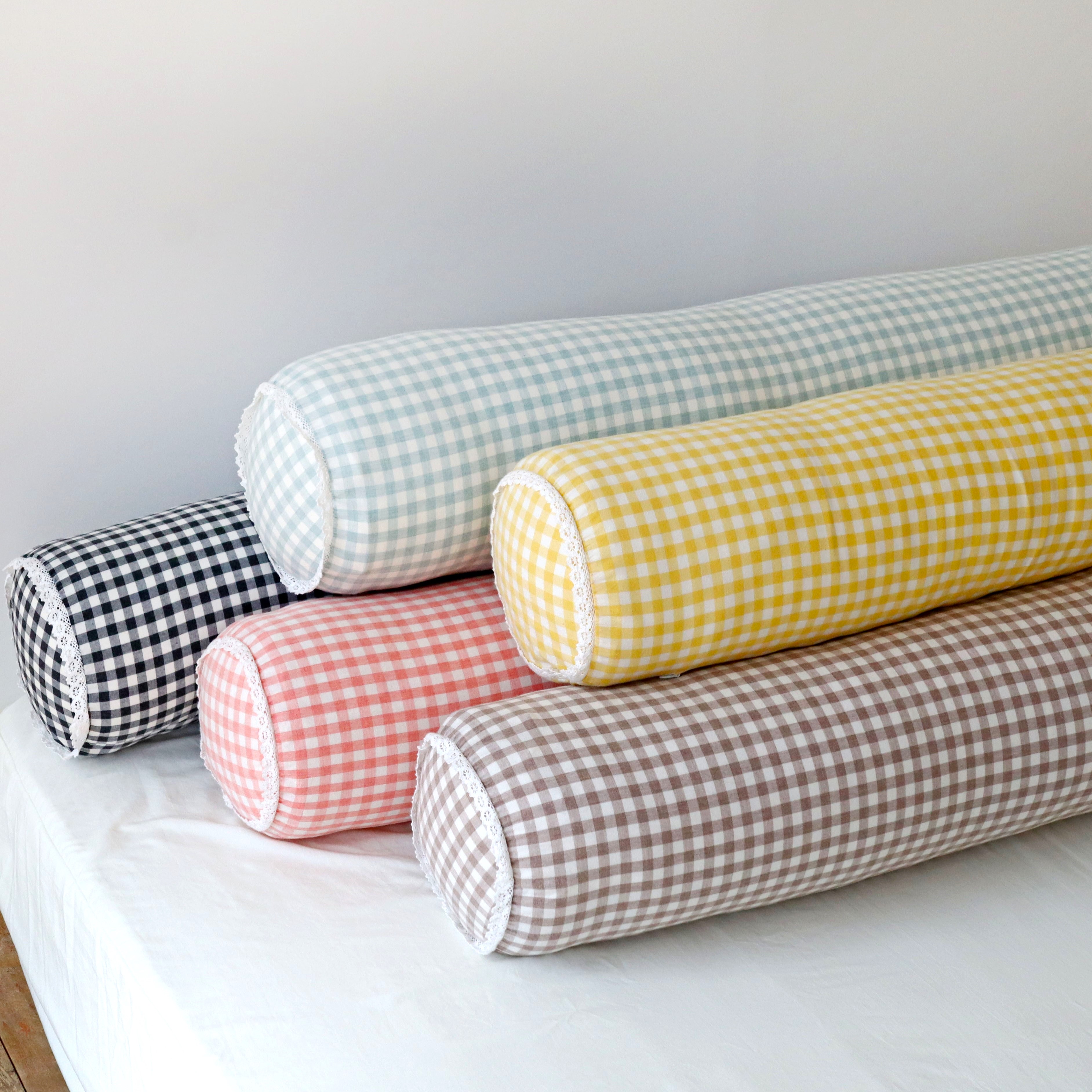 피그먼트 워싱 60수 아사 원형 롱쿠션 안고자는 다리 베개 긴쿠션 바디필로우 커버