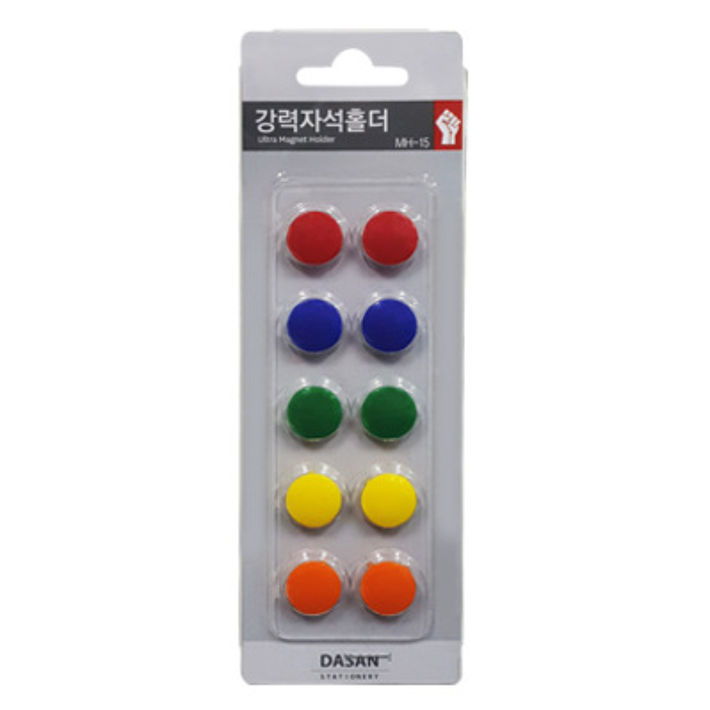 국산 강력 원형자석 미니 중형 대형 동그라미 화이트 보드 칠판 냉장고 홀더 칼라 자석 - 상세 이미지 5