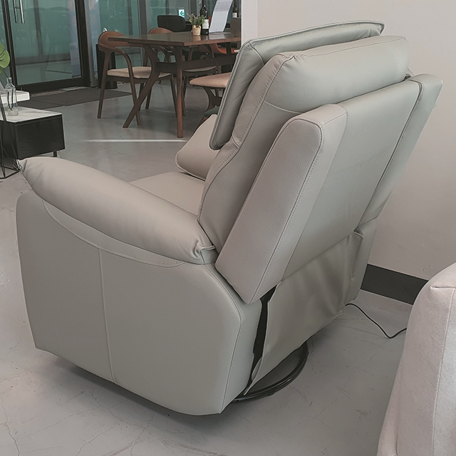 스코나 덱스터 천연 황소 통가죽 흔들 회전 1인 리클라이너 소파