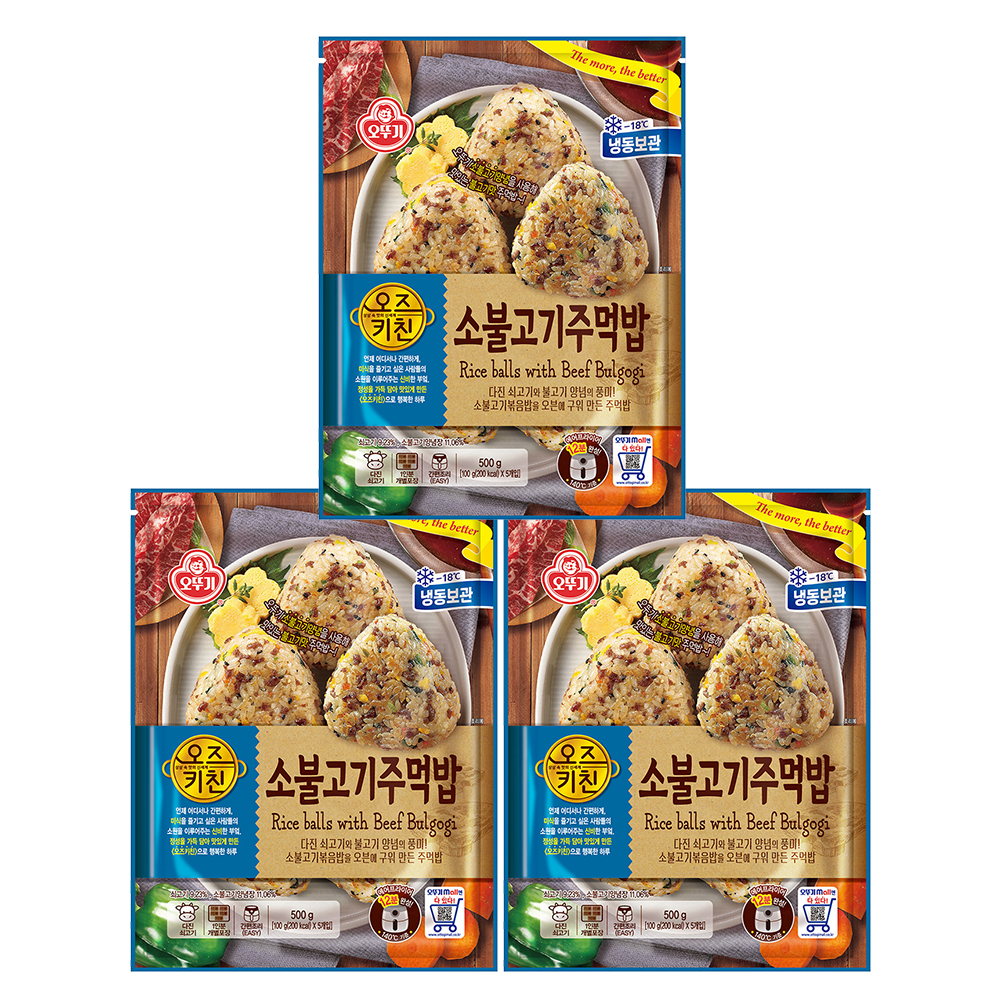 오뚜기 오즈키친 소불고기주먹밥 500g 3개 - 상품 이미지