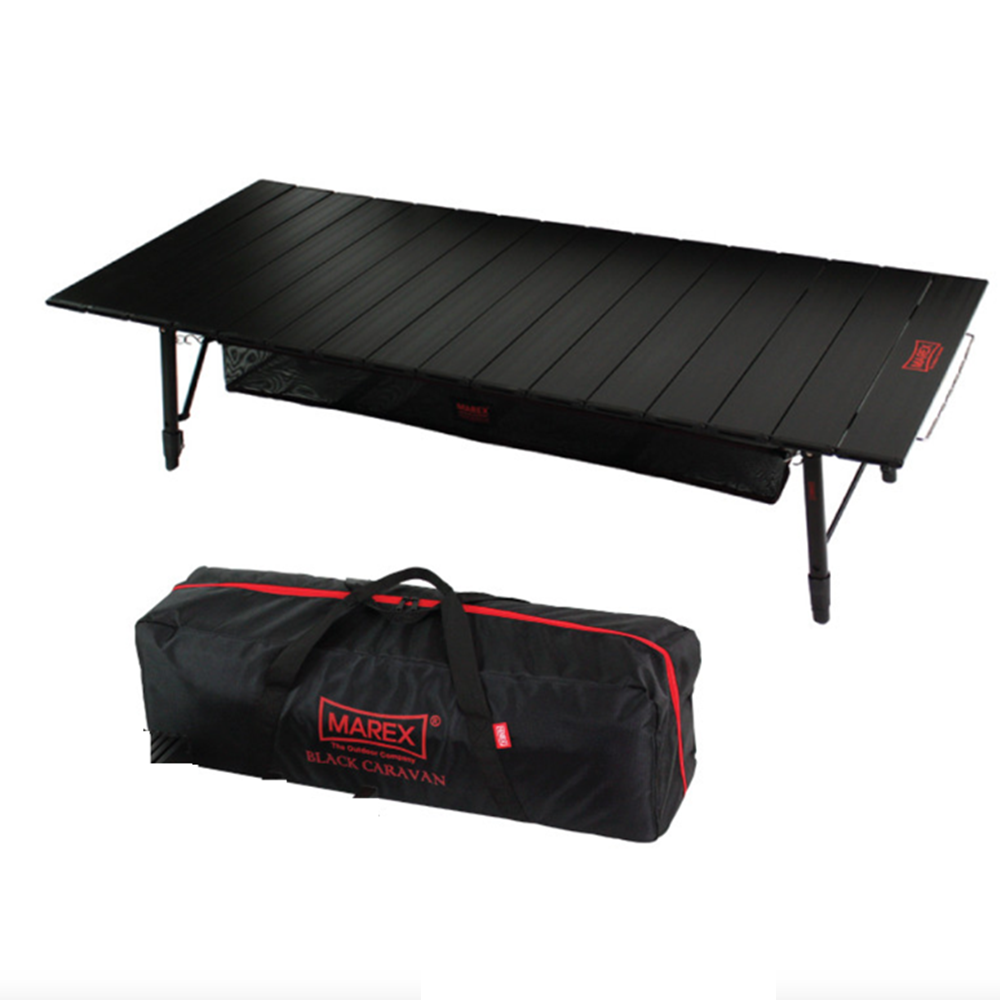 마렉스 롤 테이블 1600 테이블 카라반 접이식 높이조절 캠핑테이블 블랙