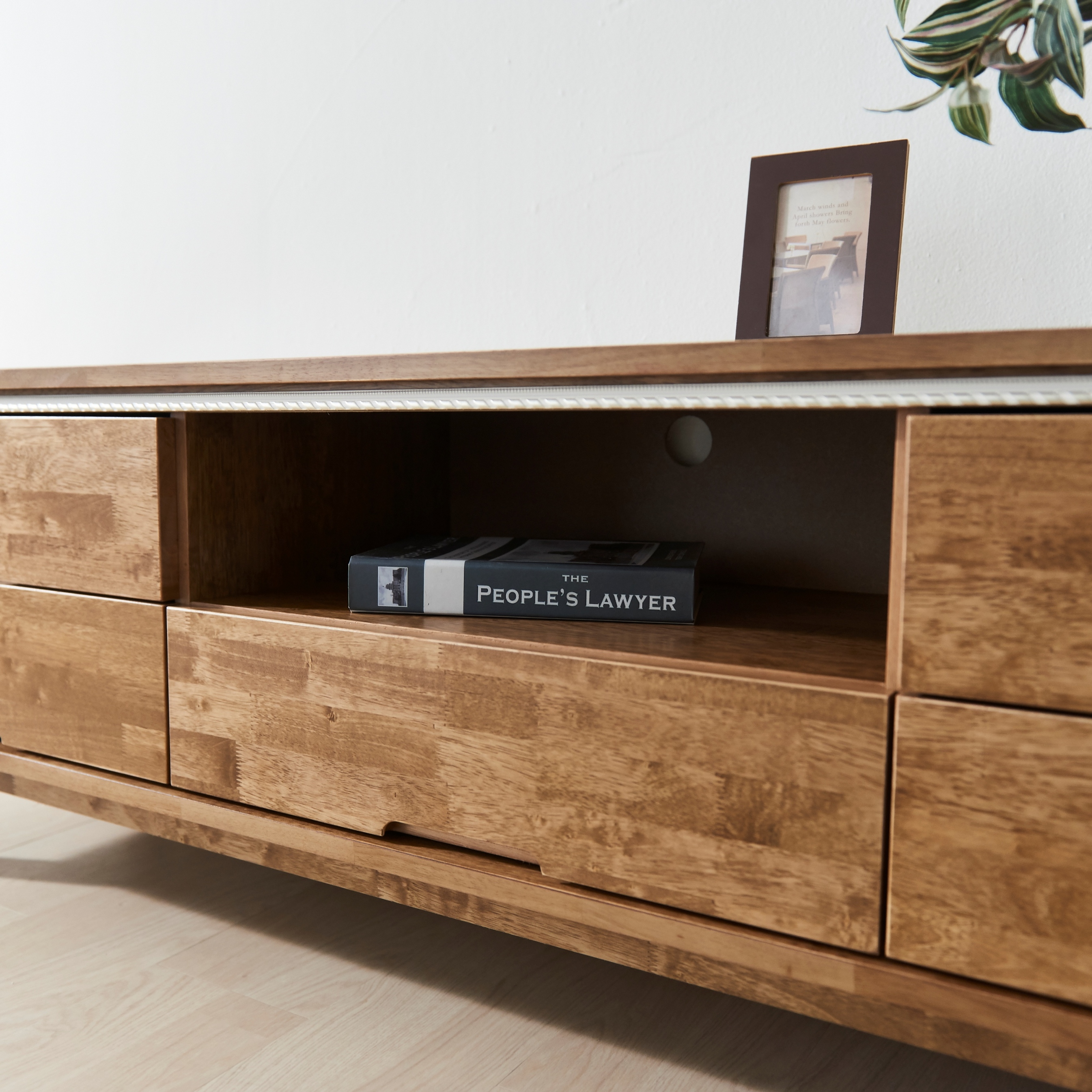 브루아 고무나무 원목거실장 티비다이 TV거실장 1500