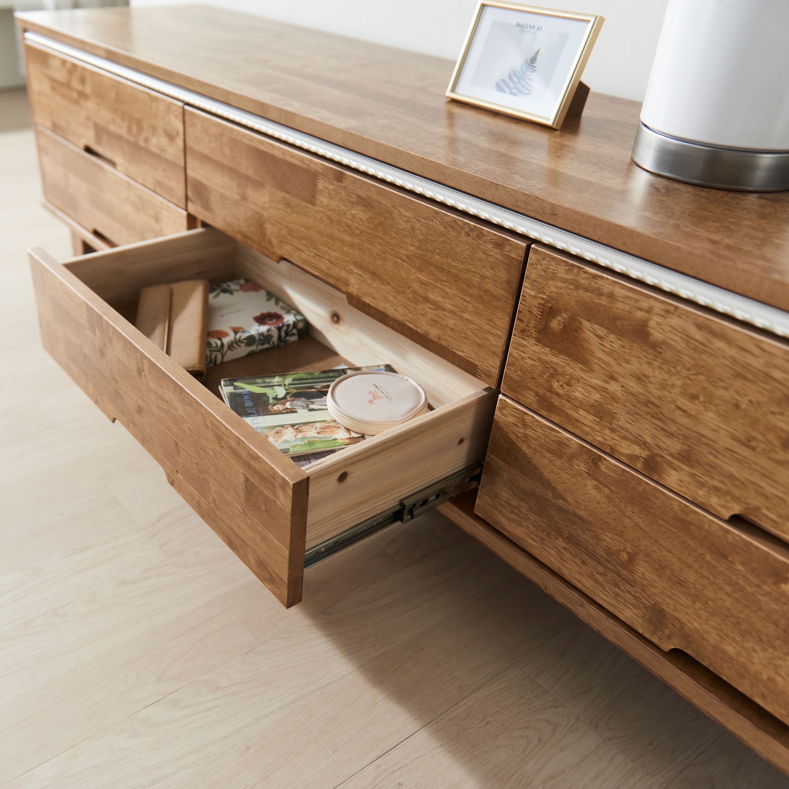 브루아 고무나무 원목거실장 티비다이 TV거실장 1500