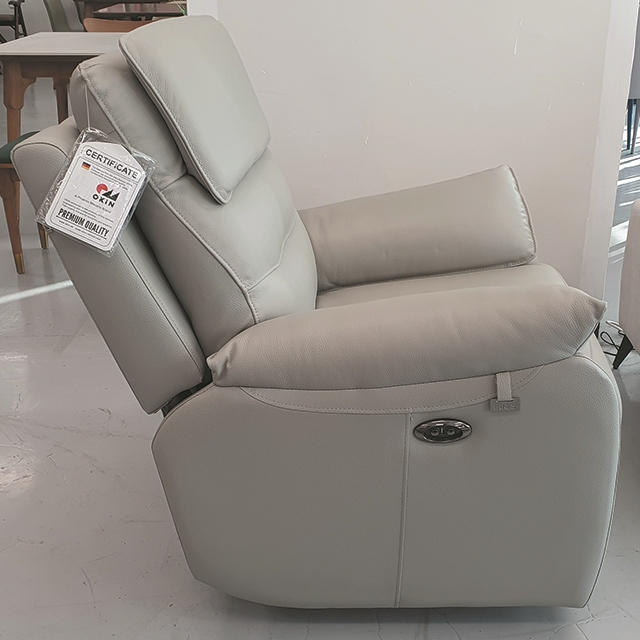 스코나 덱스터 천연 황소 통가죽 흔들 회전 1인 리클라이너 소파
