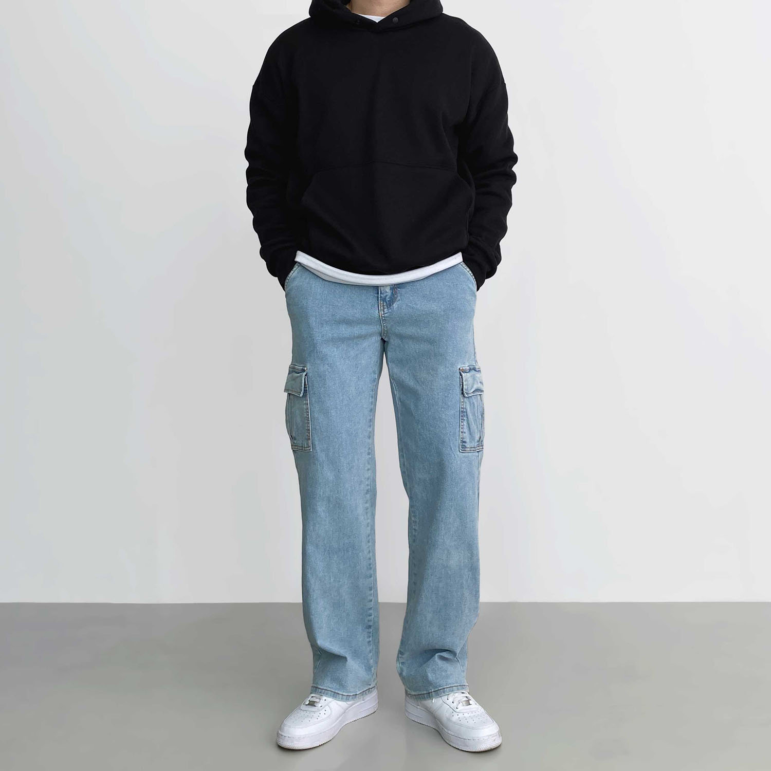 카고청바지 남자세미와이드청바지 남자연청바지 이미지 3