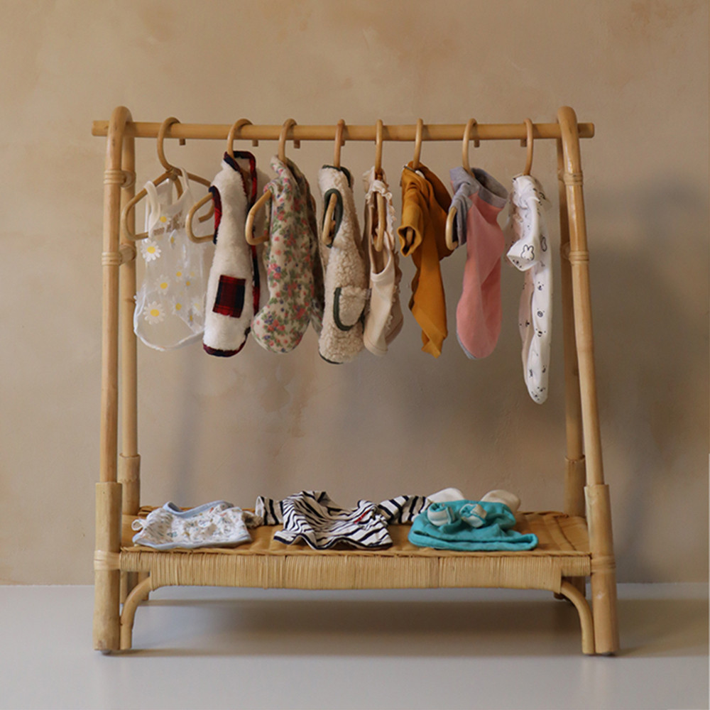 안단테 HANGER 원목 행거(라탄옷걸이 4P포함)