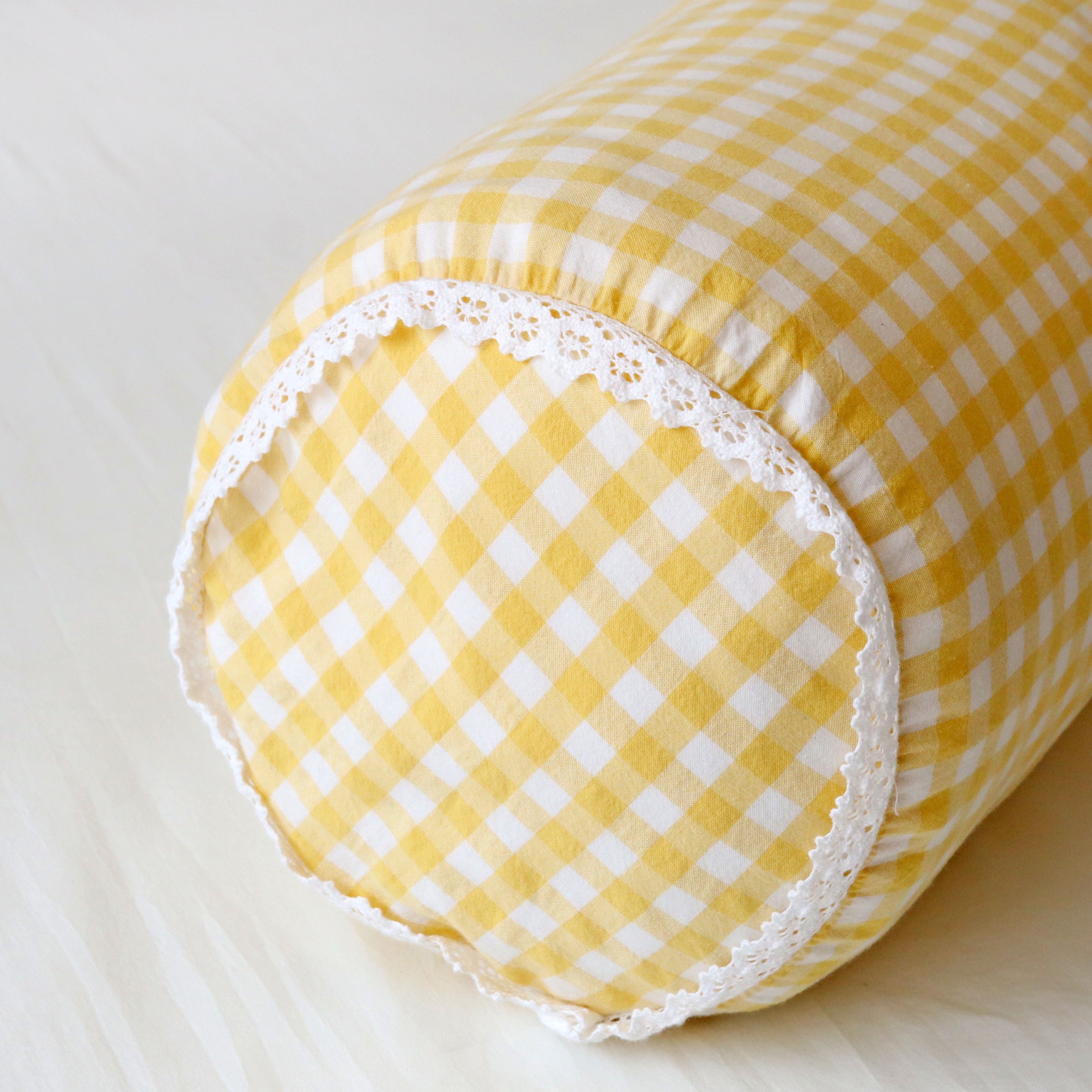 깅엄 체크 워싱 광목천 롱쿠션 안고자는 다리 베개 긴쿠션 바디필로우 커버