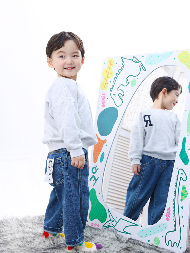 [캐스비] 샤이니 전신안전거울 공룡 _ 안전거울 아크거울 깨지지않는 공룡모양 거울 베이비거울 전신아크릴 인테리어거울 감각발달교구 언어발달 표현하기 캐스비 KesB 코레샵 - 상품 이미지