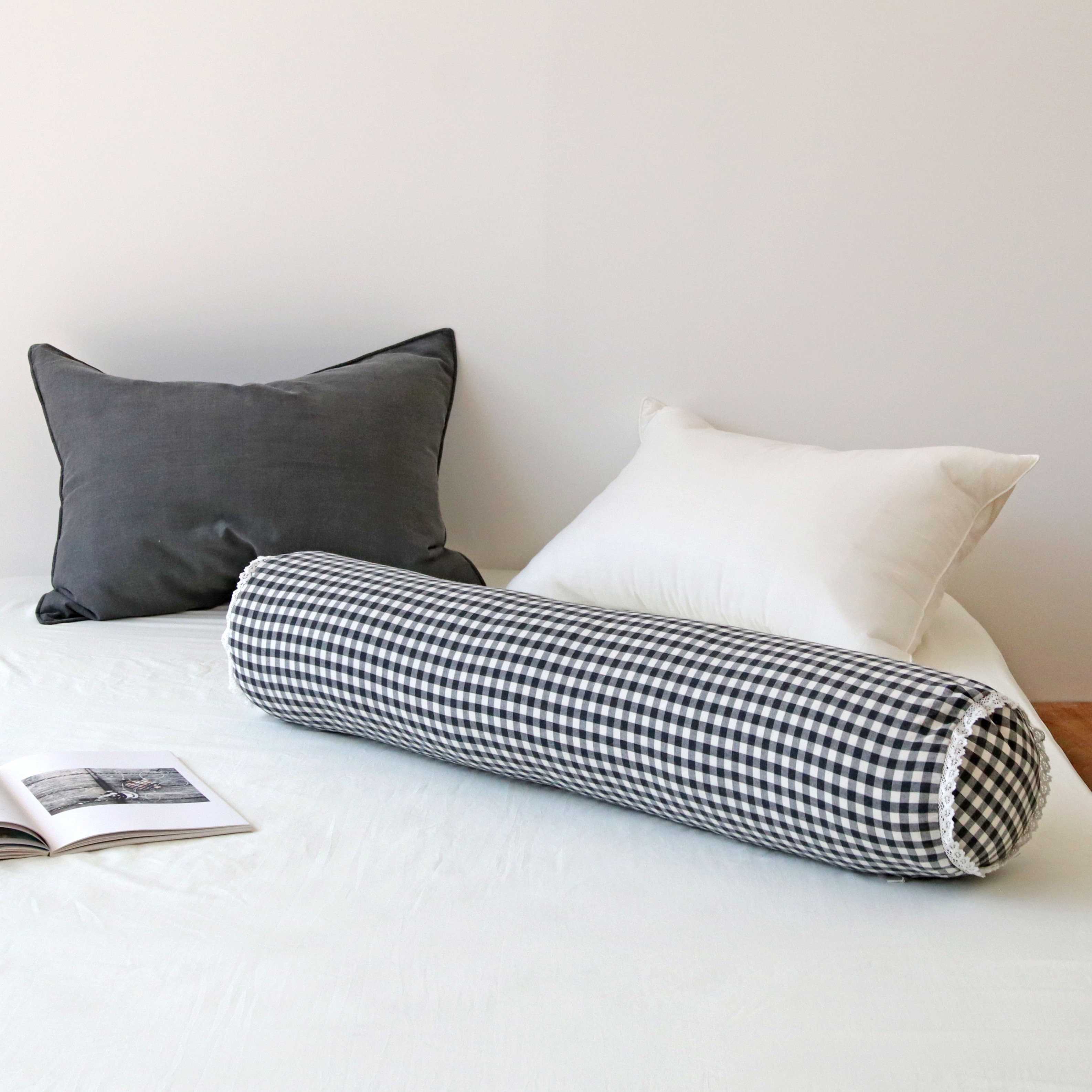 피그먼트 워싱 60수 아사 원형 롱쿠션 안고자는 다리 베개 긴쿠션 바디필로우 커버