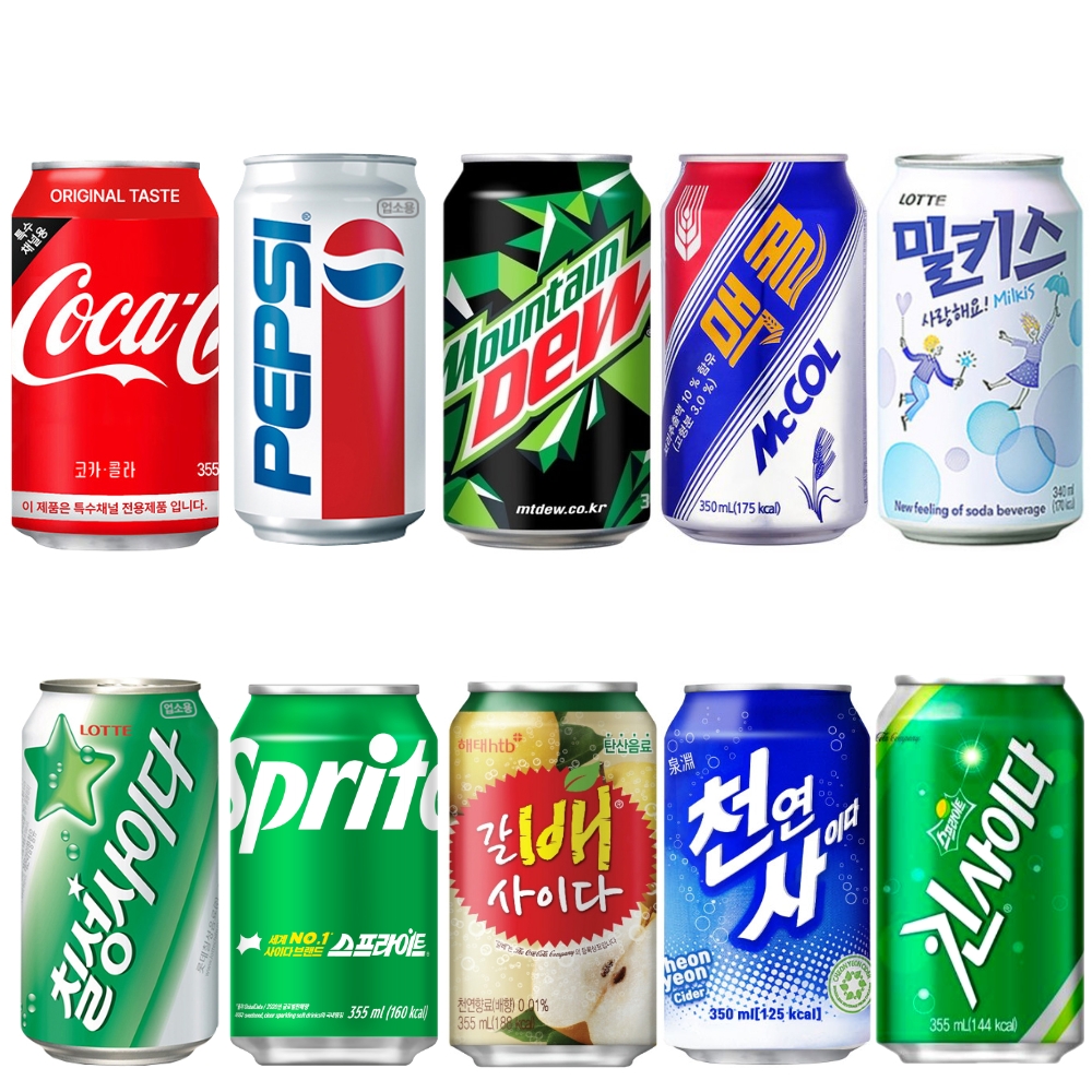 뚱캔 캔음료 음료수 제로 코카콜라 칠성사이다 펩시 환타파인 355ml 12캔 각3개씩 - 상세 이미지 3