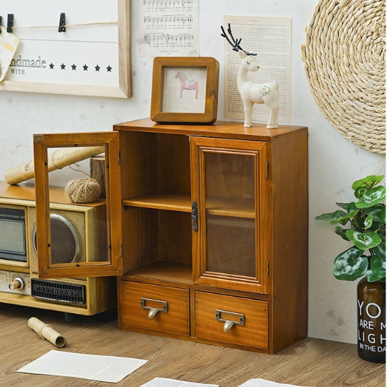 미니 장식장 소형 작은 콘솔 빈티지 엔틱 낮은 유리 장식장