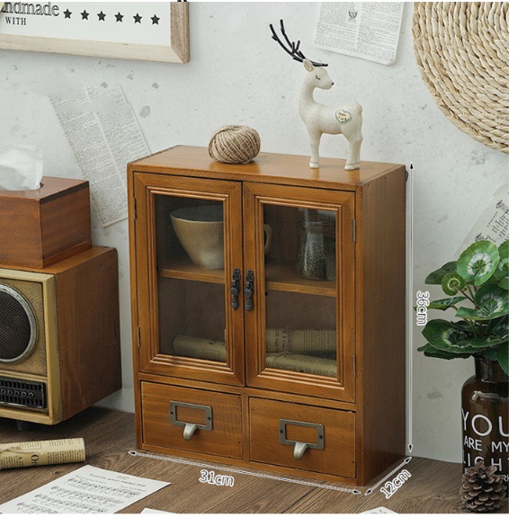 미니 장식장 소형 작은 콘솔 빈티지 엔틱 낮은 유리 장식장