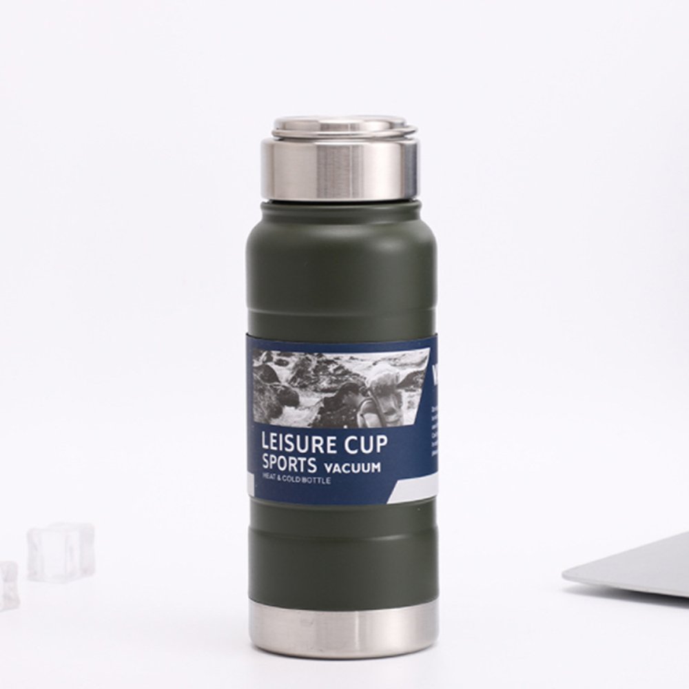 티거름망 텀블러 보온 보냉컵 이중스텐 카키 500ml - 상품 이미지
