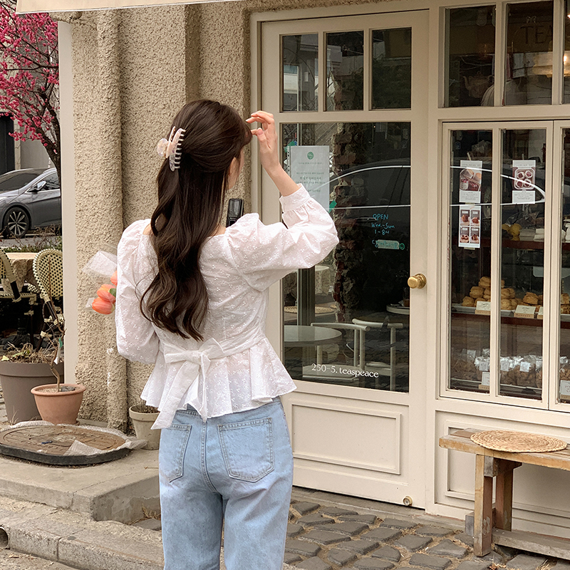 보떼 레이스 페플럼 랩 블라우스 bs7575 - 상세 이미지 5